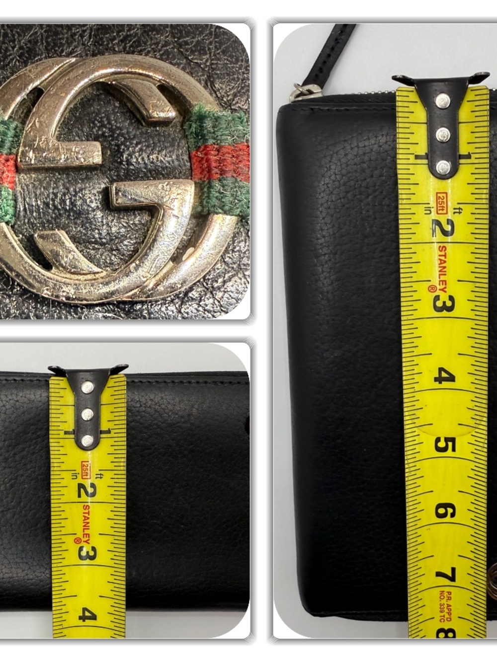 ELEGANT GUCCI GG LOGO RED & GREEN WEB STRIPED WALLET! - Picture 8 of 17